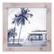 Coastal Beach Van Wall Print in Western White Frame